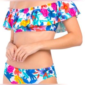 Bleu Rod Beattie off the shoulder floral bikini set
